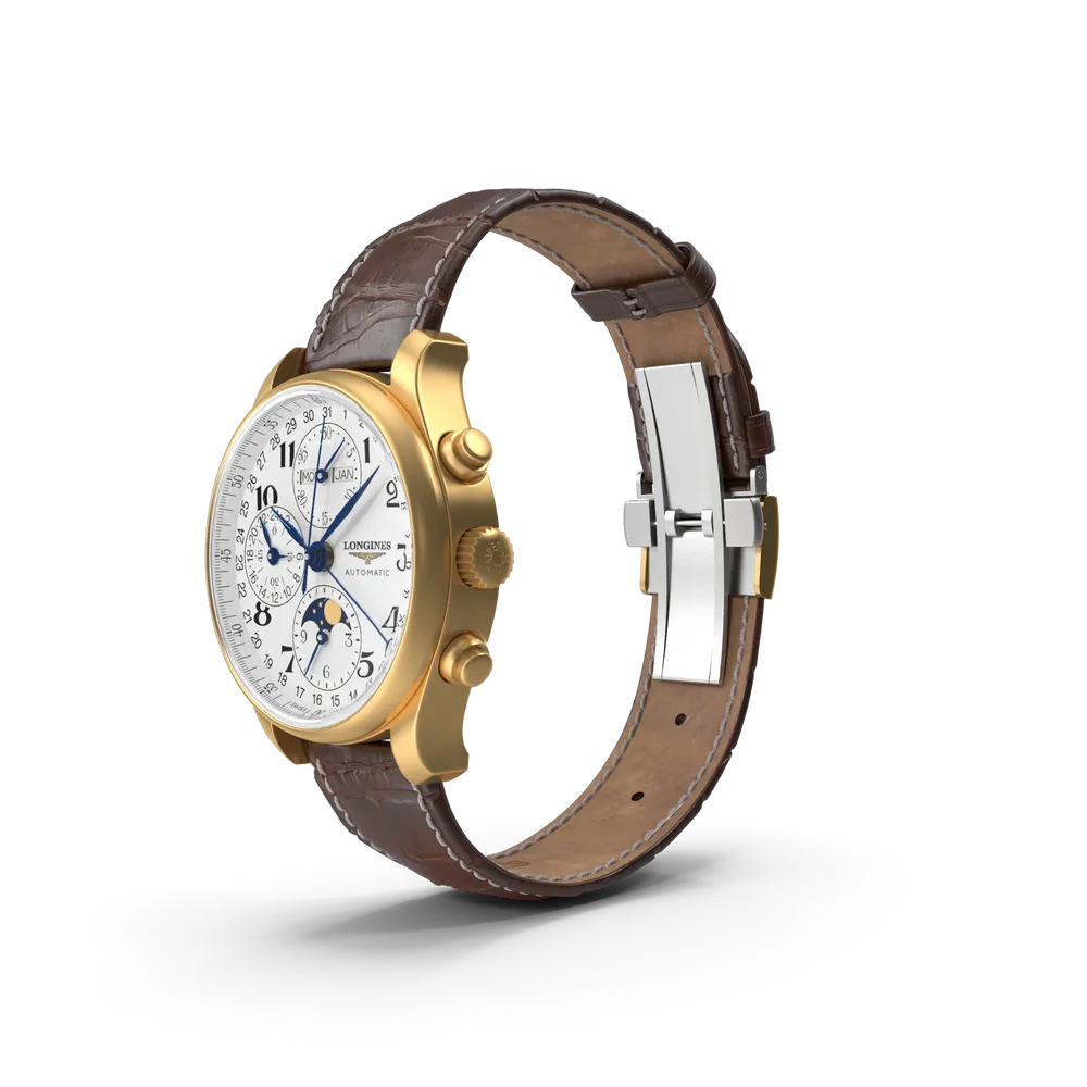 Mondphasen-Uhr mit Lederarmband – Ansicht 2